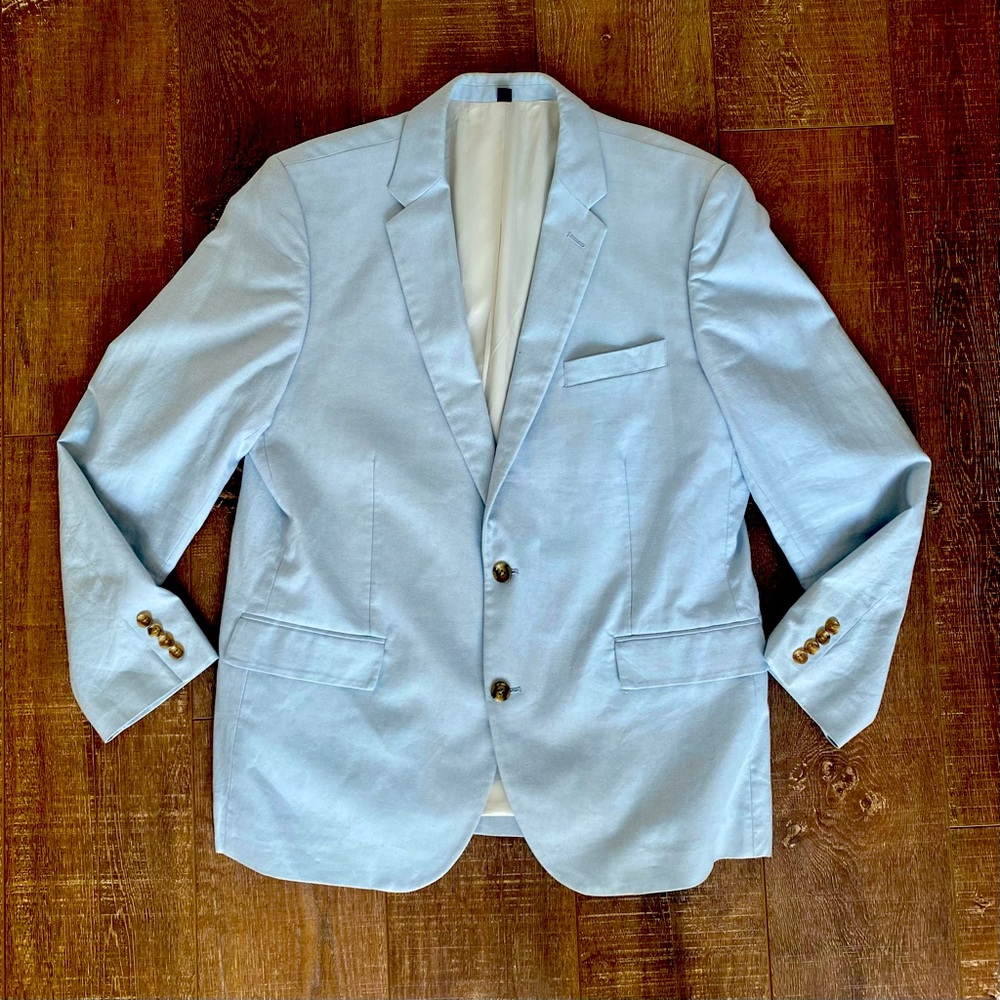 J Crew Sutton Suit Jacket 46R - Light Blue